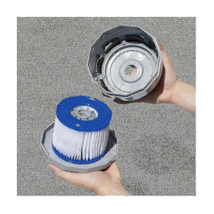 Carcasa filtru, suport filtru pentru spa, compatibil cu filtre tip VI Lay-Z Spa/Intex 54123/54112/54148/54113/54129/54144/90352/58323/58324, din PVC, gri, 1 buc