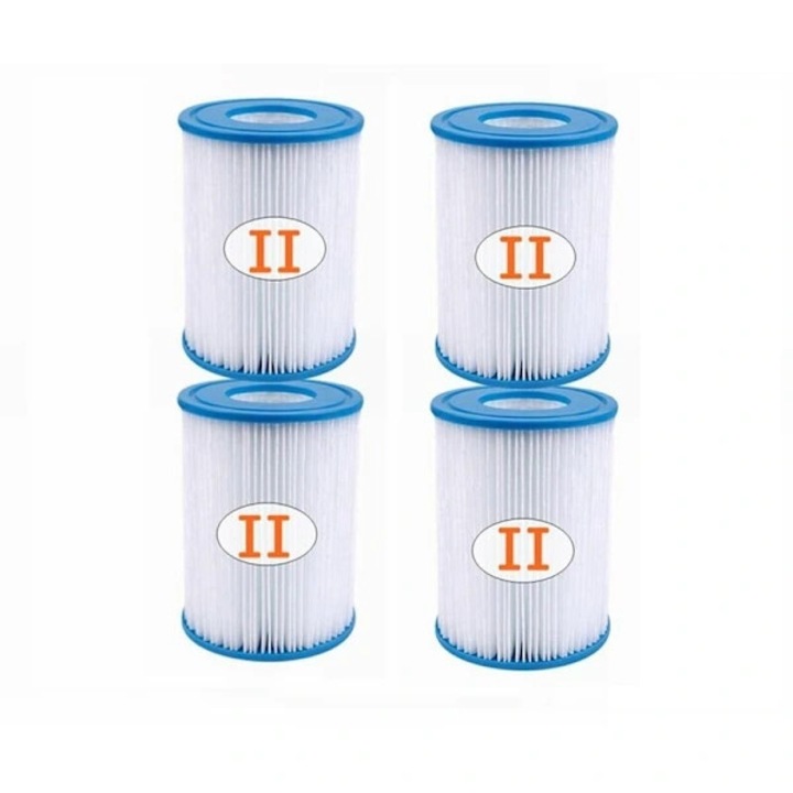 Set 4 cartuse filtru tip II, albastru alb, 135x104x53mm, pentru piscina spa