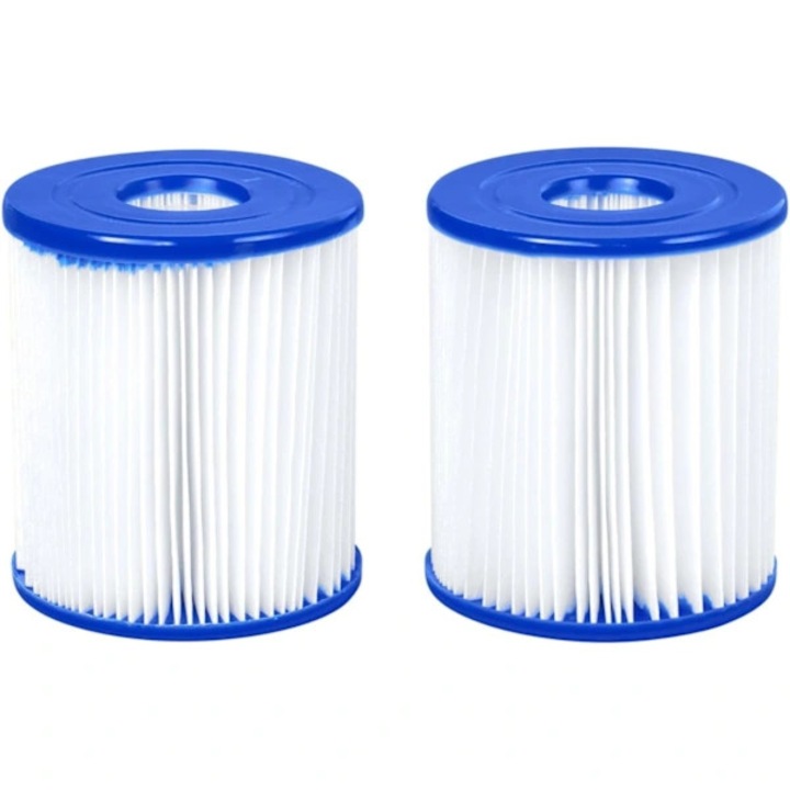 Cartus Filtru Piscina, set 2 bucati, 7.9x8.9cm, albastru-alb