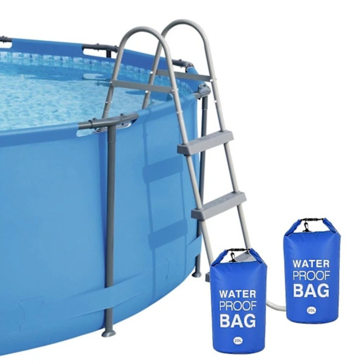 Greutate universala pentru scara piscina, 20L, PVC, rezistenta, pliabila, multifunctionala, negru