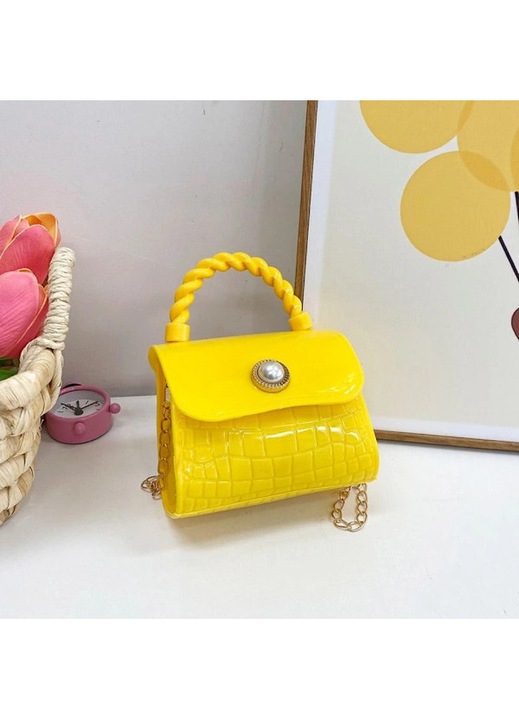 Geanta umar PVC galben 11x9x7cm