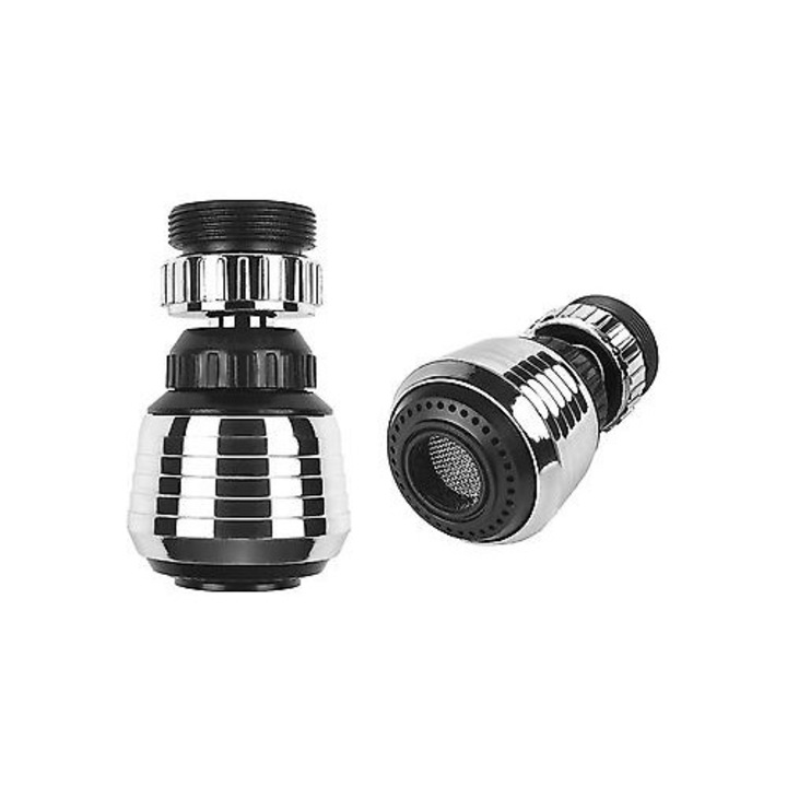 Set 2 aeratoare robinet rotative 360°, economisire apa, inox-ABS, universal, multicolor