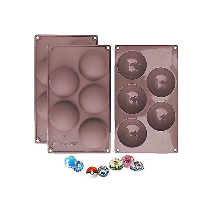 Set 3 forme silicon semisferice, maro, 30x17.5x4cm