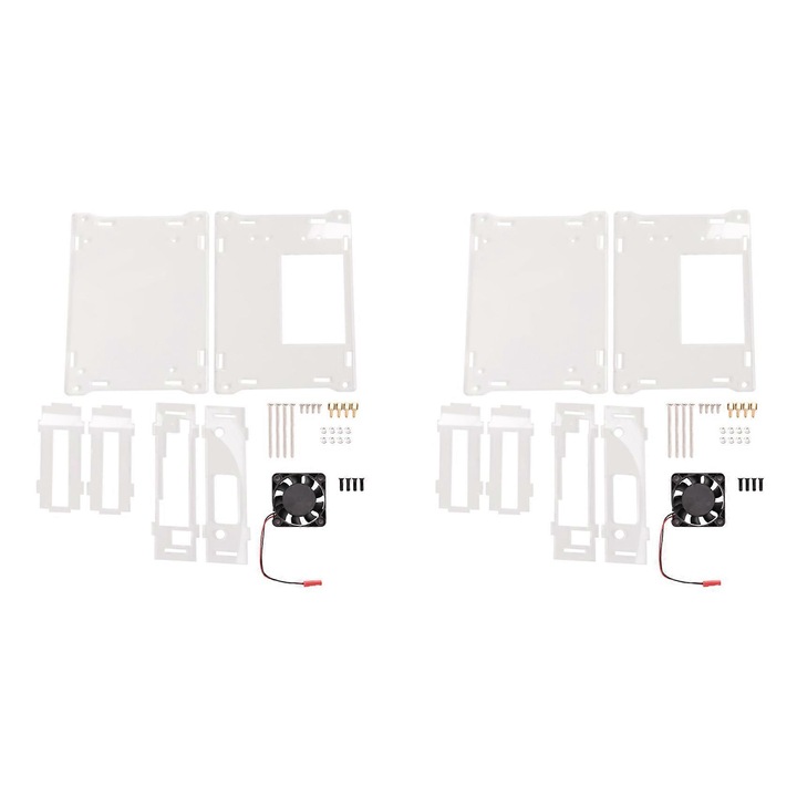 Carcasa acrilica pentru Jetson Nano B01 A02 2GB, negru transparent, cu ventilator, set 2 buc