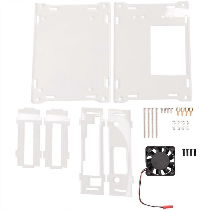 Carcasa acrilica neagra transparenta pentru Nano B01 A02 2GB cu ventilator racire