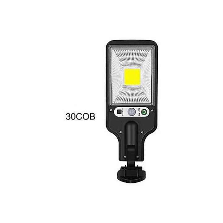 LED соларна стенна лампа, сензор за движение, бяла, 30xCOB
