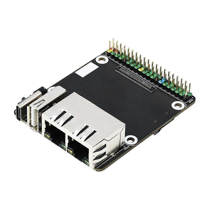 Placa de baza dual Ethernet mini cu carcasa metalica si ventilator racire, negru, dimensiuni variabile