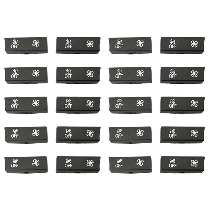 Set 20 capace butoane ventilator climatizare BMW seria 5 6 7 X5 X6, negru, ABS