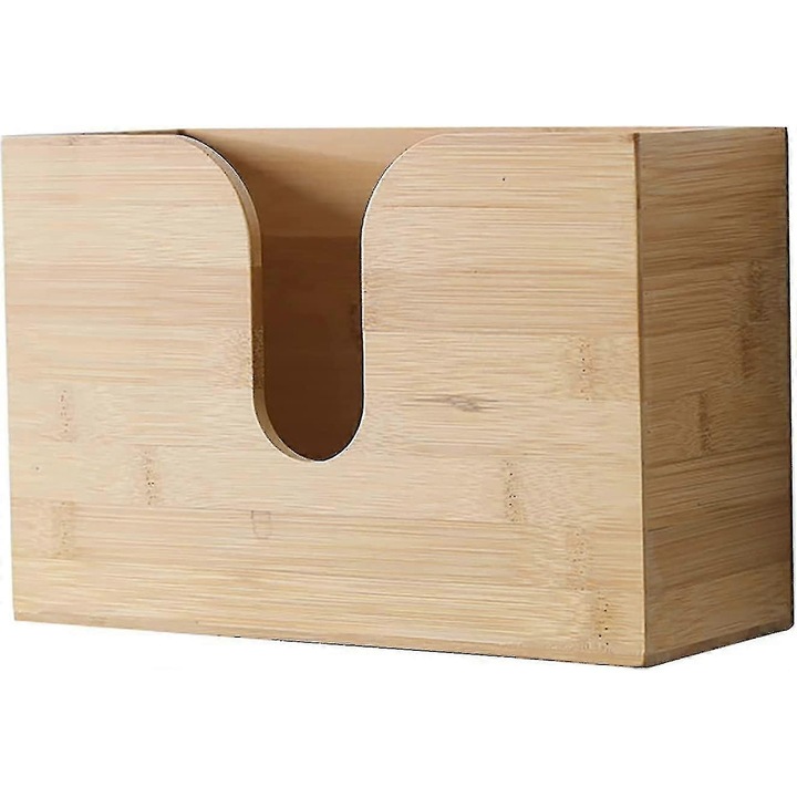 Bambusz szalvétatartó 27x12x16cm multifunkcionális falra és pultra szerelhető