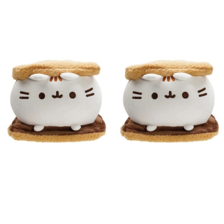 Set 2 Jucarii de Plus Pisica Biscuit Ciocolata Moale Multicolor
