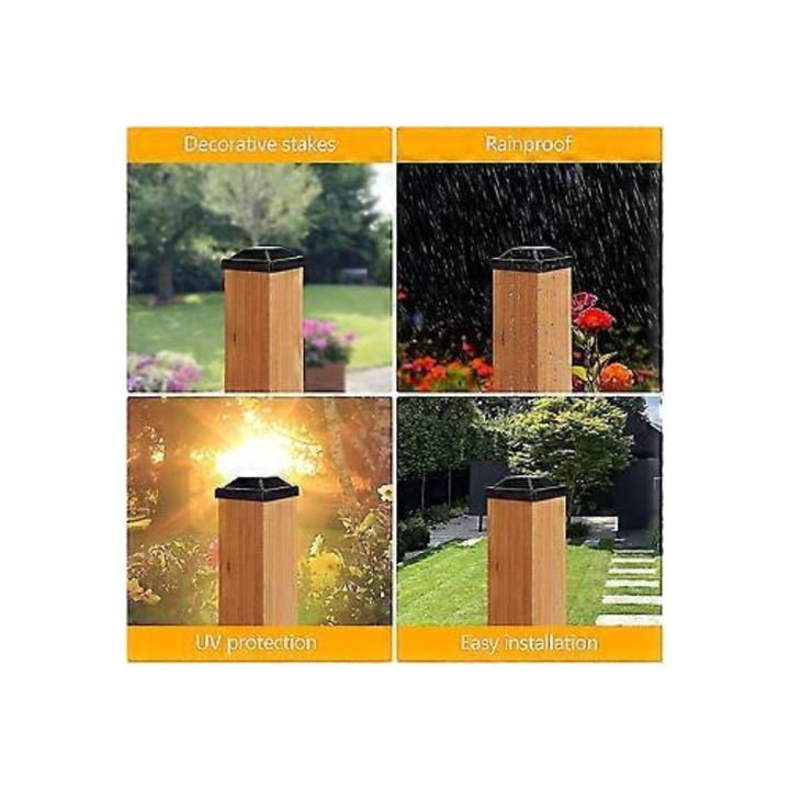 Set 16 capace post gard plastic negru 9.2x9.2x1.3cm
