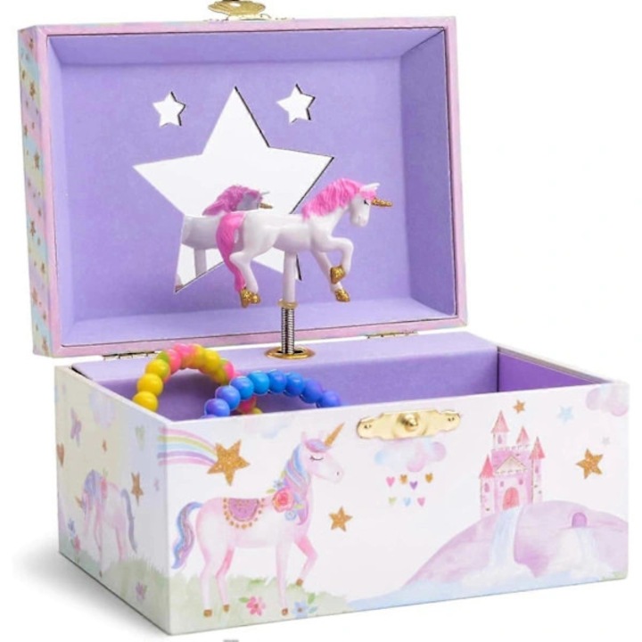 Кутия за бижута за деца еднорог музикална дъга 20x15x10cm