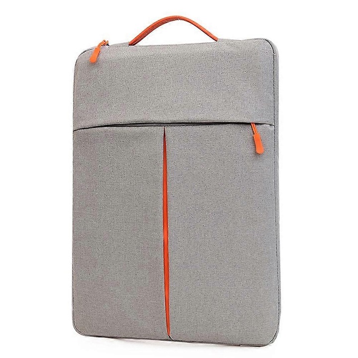 Laptoptáska 13-14 hüvelyk, vízálló nylon, szürke, 34x24x3cm