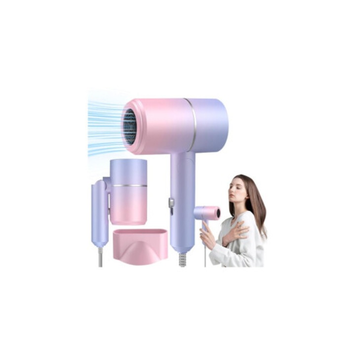 Uscator de par pliabil, ionic, silentios, usor, cu buton cald-rece
