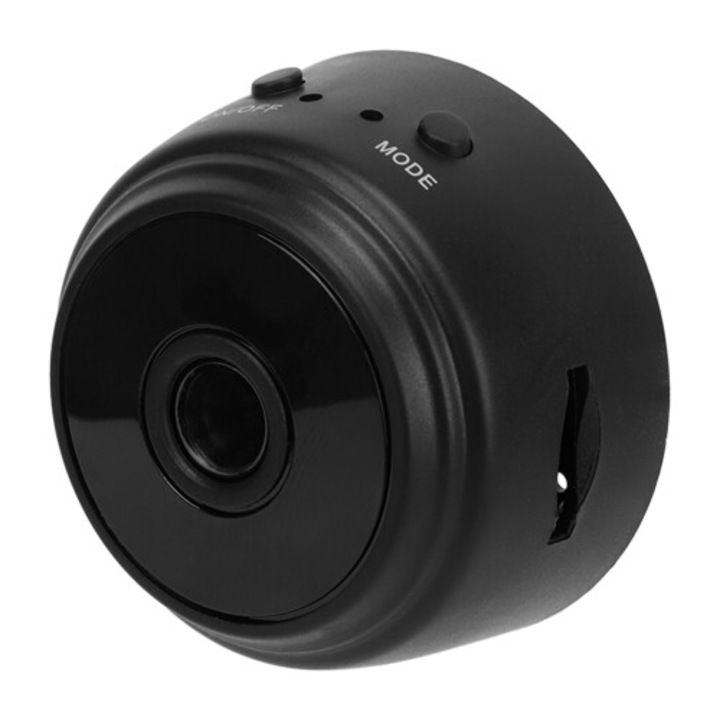 Мини WiFi камера 1080P, нощно виждане, черна, 110g, 240mAh