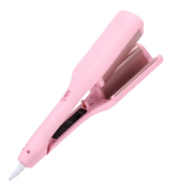 Маша за коса, мултифункционална, розова, V-образна, 25см