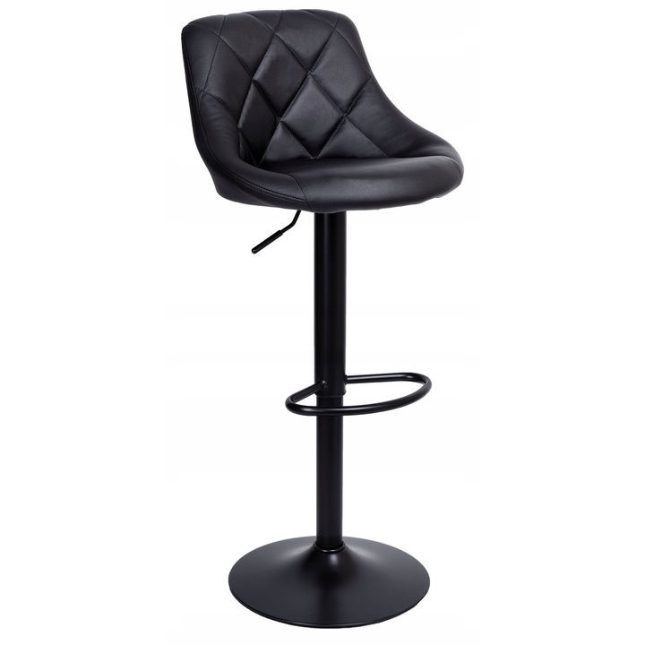 Scaun bar rotativ, tapiterie eco piele, negru, 62x47x105cm