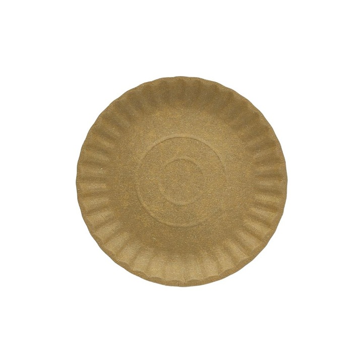 Farfurie hartie kraft Biopack 15cm 250gsm set 100 buc