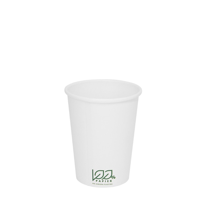 Pahar hartie Biopack 180ml alb 70x47x92mm set 50 buc