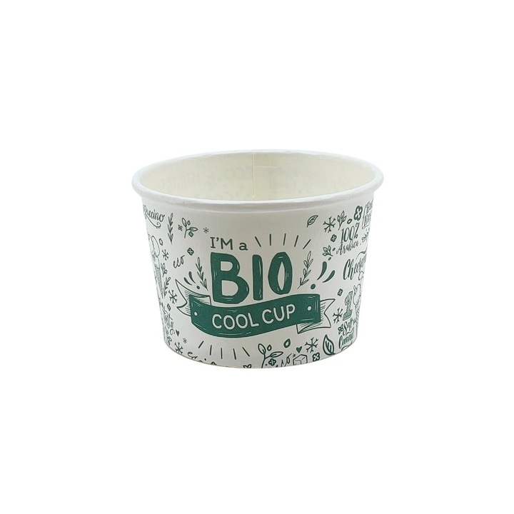 Pahar de hartie Biopack 240ml multicolor 9.2x8x6.1cm set 50 buc