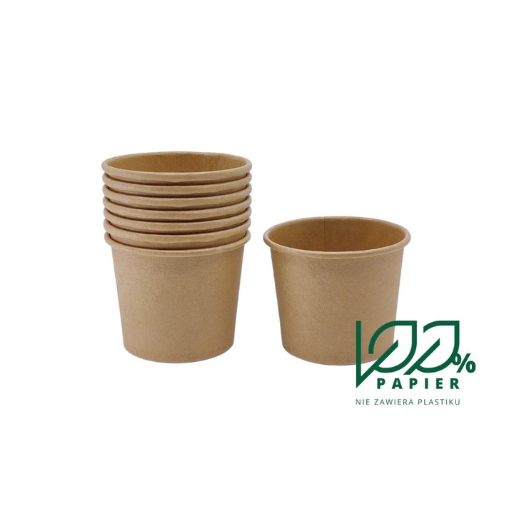 BIOPACK papír tartó 60ml kraft, 50 db-os szett, biológiailag lebomló