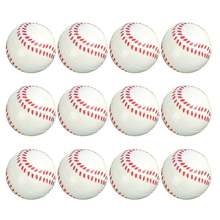 Set 12 mingi spuma tenis, multicolor, 6cm