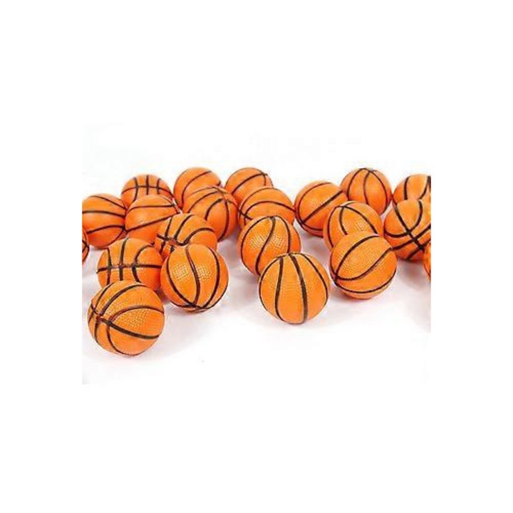 Set 60 mingi mini baschet spuma portocalii 4cm pentru petrecere