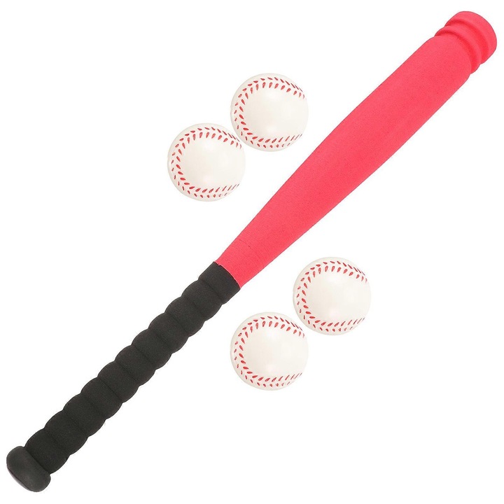 Gyermek baseball szett, ütő és labda, EVA műanyag, többszínű