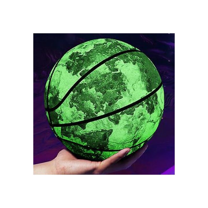 Minge baschet luminiscenta, marime 7, verde, 75x76cm