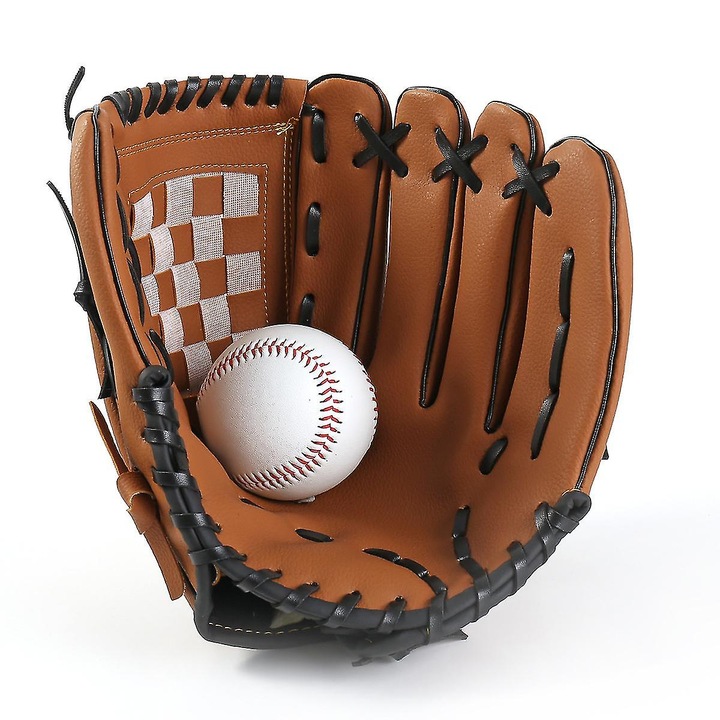 Manusa baseball din piele PU, ajustabila, confortabila, 10.5x11.5x12.5 inch