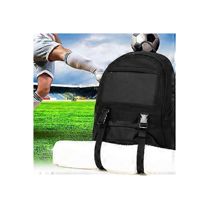 Rucsac sportiv pentru copii, suport mingi, negru, 45x30x20cm