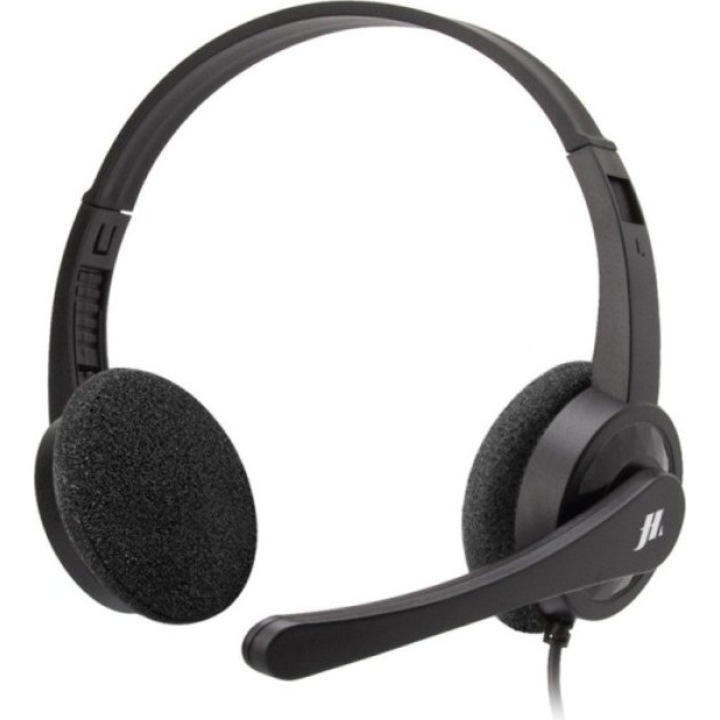 Casti cu fir SBS Music Hero, microfon reglabil, negru