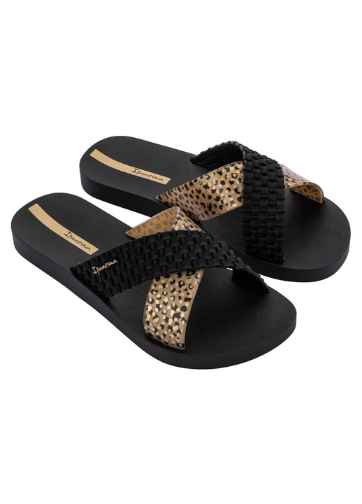Ipanema Ipanema Sense Slide negru kombi șlapi de plajă cu barete încrucișate pentru femei 27214-BP205