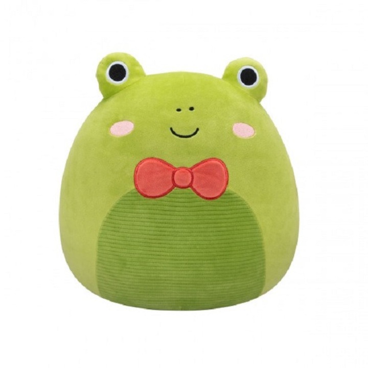 Plüssjáték 13 cm, zöld béka piros csokornyakkendővel, Squishmallows