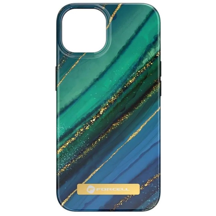 Magsafe Tok iPhone 14-hez, Forcell F-Protect Mirage Jade Marble, Színes