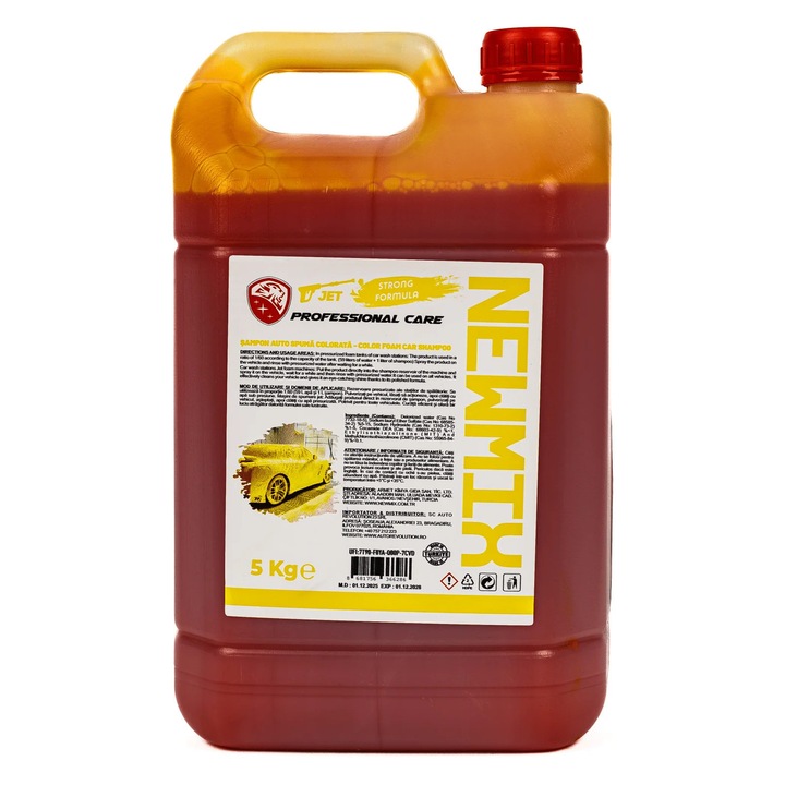 Sampon Auto Színezett Hab Sárga 5kg Newmix