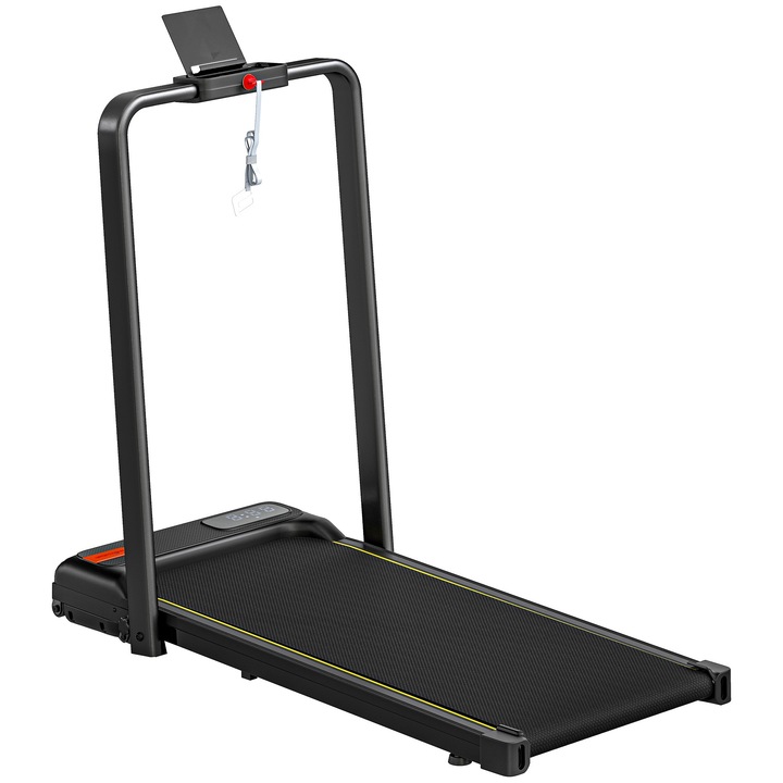 Összecsukható futópad állítható dőlésszöggel, SPORTNOW, Acél, ABS, 109cm x 48cm x 100cm, Fekete