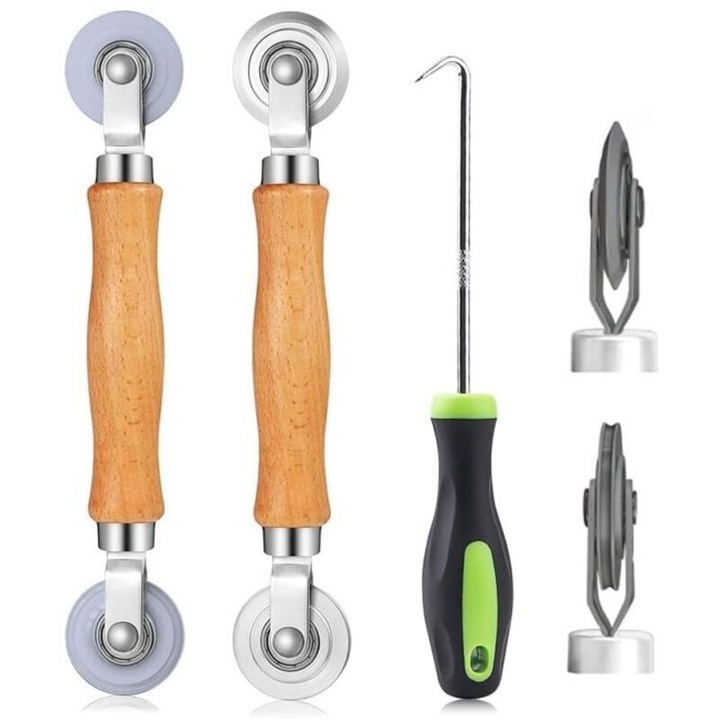 Set unelte plase tantari, role lemn si nylon, carlige, 3 piese