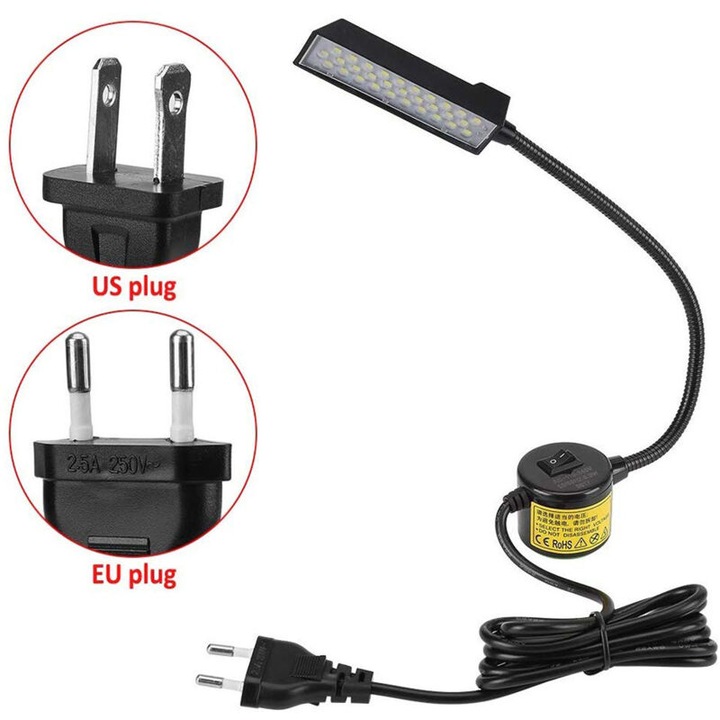 Varrógép lámpa 30 LED-del, mágneses, gazdaságos