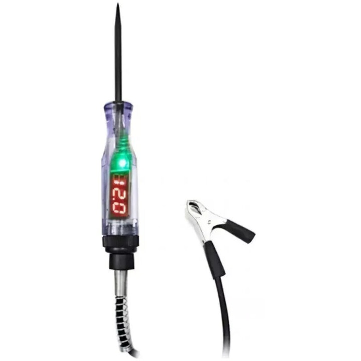 Tester digital tensiune 6/12/24V cu indicator LED, portabil