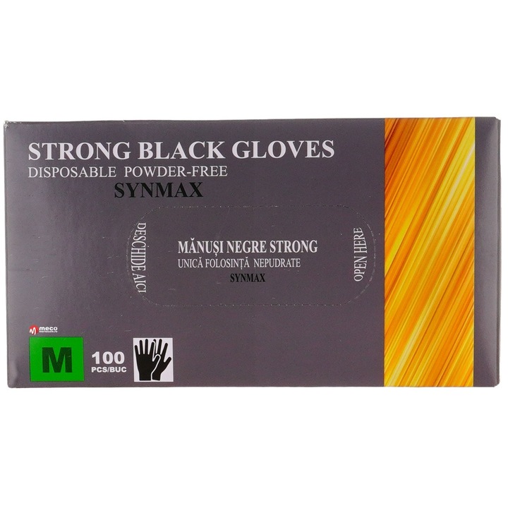 Manusi Hibrid nepudrate negre 100 bucati/cutie marime M