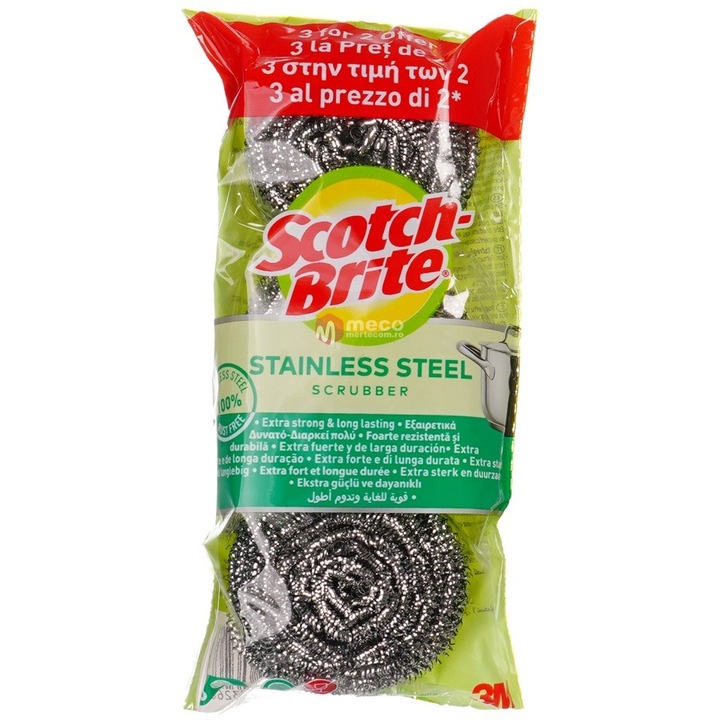 Метална спирала от неръждаема стомана 3 броя Scotch-Brite