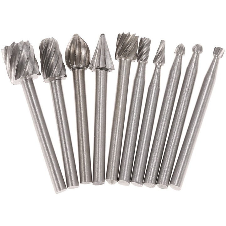 Set 10 freze rotative din otel rapid 3mm argintiu 40mm