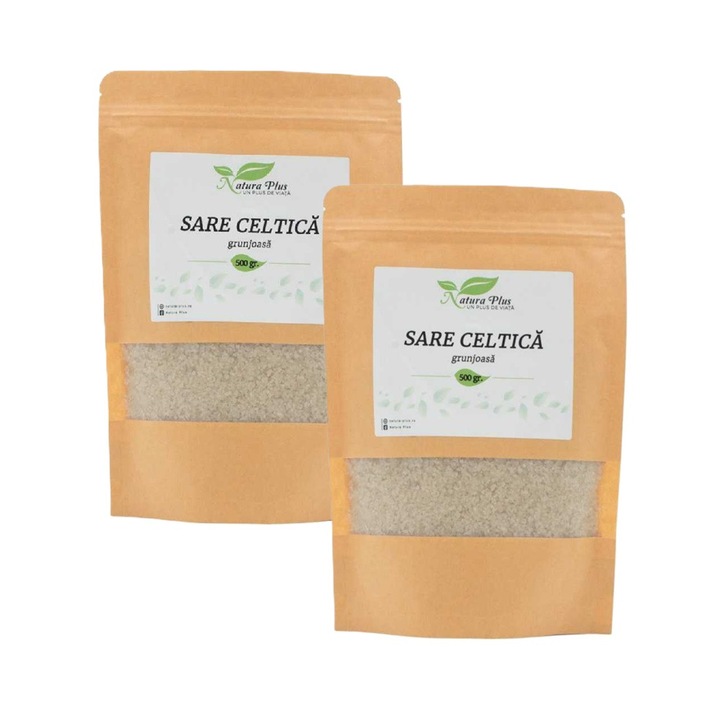 Pachet Sare Celtica grunjoasa 500g 2 Bucati Natura Plus