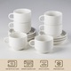 Set 6 cani espresso Malacasa, portelan alb, suport metalic, 270ml