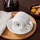Set 6 cani espresso Malacasa, portelan alb, suport metalic, 270ml