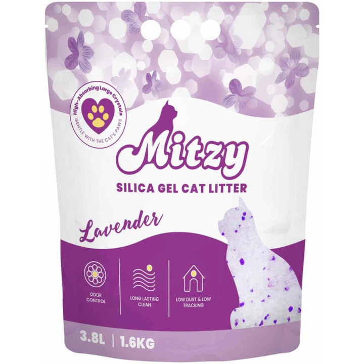 Silicat pentru litiera cu lavanda Mitzy 3.8 L