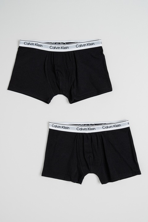 CALVIN KLEIN, Set de boxeri cu banda logo in talie - 2 Perechi, Negru, 128-140 CM