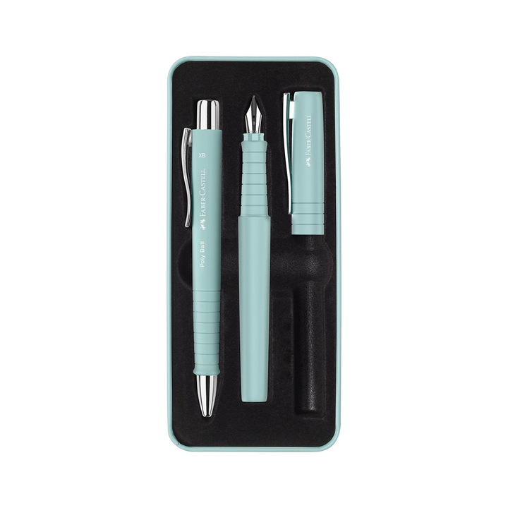 Комплект Писалка и Химикалка Faber-Castell Poly, В, карибскосини