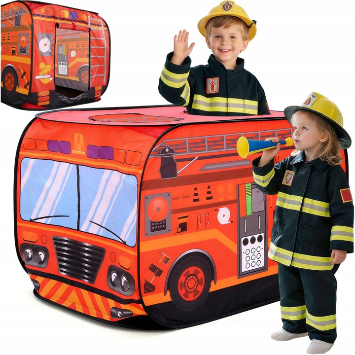 Cort de joaca, Bedee, pentru camion de pompieri, cort de joaca pop-up, cort de joaca pentru interior si exterior pentru copii, potrivit pentru baieti si fete, cadou de ziua de nastere pentru copii